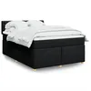 Image de vidaXL Sommier à lattes de lit avec matelas Noir 140x190 cm Tissu