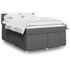 Image de vidaXL Sommier à lattes de lit avec matelas Gris foncé 140x190cm Tissu