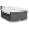 Image de vidaXL Sommier Ã  lattes de lit avec matelas Gris foncÃ© 140x190cm Tissu