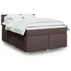 Image de vidaXL Sommier à lattes de lit avec matelas Marron foncé 140x190 cm