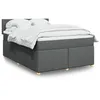 Image de vidaXL Sommier à lattes de lit avec matelas Gris foncé 140x200cm Tissu