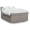 Image de vidaXL Sommier à lattes de lit avec matelas Taupe 140x200 cm Tissu