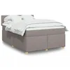 Image de vidaXL Sommier Ã  lattes de lit avec matelas Taupe 140x200 cm Tissu