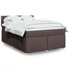 Image de vidaXL vidaXL Sommier à lattes de lit avec matelas Marron foncé 140x200 cm