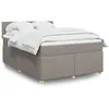 Image de vidaXL Sommier Ã  lattes de lit avec matelas Taupe 140x200 cm Tissu