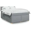 Image de vidaXL Sommier à lattes de lit avec matelas Gris clair 140x200cm Tissu