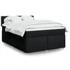 Image de vidaXL Sommier à lattes de lit avec matelas Noir 140x200 cm Tissu
