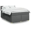 Image de vidaXL Sommier à lattes de lit avec matelas Gris foncé 140x200cm Tissu