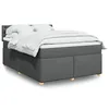Image de vidaXL Sommier Ã  lattes de lit avec matelas Gris foncÃ© 140x200cm Tissu
