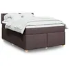 Image de vidaXL Sommier à lattes de lit avec matelas Marron foncé 140x200 cm