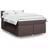 Image de vidaXL Sommier Ã  lattes de lit avec matelas Marron foncÃ© 140x200 cm