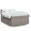 Image de vidaXL Sommier à lattes de lit avec matelas Taupe 140x200 cm Tissu