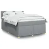 Image de vidaXL Sommier à lattes de lit avec matelas Gris clair 160x200cm Tissu