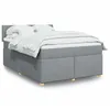 Image de vidaXL Sommier Ã  lattes de lit avec matelas Gris clair 160x200cm Tissu