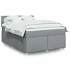 Image de vidaXL Sommier à lattes de lit avec matelas Gris clair 160x200cm Tissu