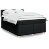 Image de vidaXL Sommier à lattes de lit avec matelas Noir 160x200 cm Tissu
