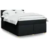 Image de vidaXL Sommier Ã  lattes de lit avec matelas Noir 160x200 cm Tissu