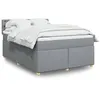 Image de vidaXL Sommier à lattes de lit avec matelas Gris clair 160x200cm Tissu