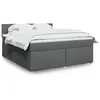 Image de vidaXL Sommier à lattes de lit avec matelas Gris foncé 180x200cm Tissu