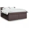 Image de vidaXL Sommier Ã  lattes de lit avec matelas Marron foncÃ© 180x200 cm