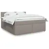 Image de vidaXL Sommier à lattes de lit avec matelas Taupe 180x200 cm Tissu