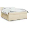 Image de vidaXL Sommier Ã  lattes de lit avec matelas CrÃ¨me 180x200 cm Tissu