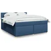 Image de vidaXL Sommier à lattes de lit avec matelas Bleu 180x200 cm Tissu