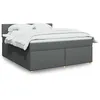 Image de vidaXL Sommier à lattes de lit avec matelas Gris foncé 180x200cm Tissu