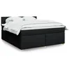 Image de vidaXL Sommier à lattes de lit avec matelas Noir 180x200 cm Tissu
