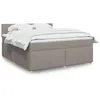 Image de vidaXL Sommier à lattes de lit avec matelas Taupe 180x200 cm Tissu