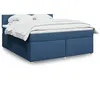 Image de vidaXL Sommier à lattes de lit avec matelas Bleu 180x200 cm Tissu