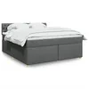 Image de vidaXL Sommier à lattes de lit avec matelas Gris foncé 180x200cm Tissu
