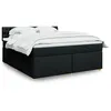 Image de vidaXL Sommier à lattes de lit avec matelas Noir 180x200 cm Tissu