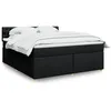 Image de vidaXL Sommier Ã  lattes de lit avec matelas Noir 180x200 cm Tissu