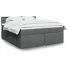Image de vidaXL Sommier à lattes de lit avec matelas Gris foncé 180x200cm Tissu
