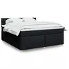 Image de vidaXL Sommier à lattes de lit avec matelas Noir 180x200 cm Tissu
