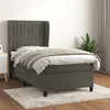 Image de vidaXL Sommier Ã  lattes de lit avec matelas Noir 180x200 cm Tissu