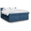 Image de vidaXL Sommier Ã  lattes de lit avec matelas Bleu 180x200 cm Tissu