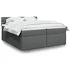 Image de vidaXL Sommier à lattes de lit avec matelas Gris foncé 200x200cm Tissu