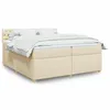 Image de vidaXL Sommier à lattes de lit avec matelas Crème 200x200 cm Tissu
