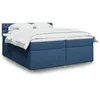 Image de vidaXL Sommier Ã  lattes de lit avec matelas Bleu 200x200 cm Tissu