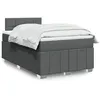 Image de vidaXL Sommier à lattes de lit avec matelas Gris foncé 120x200cm Tissu