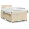 Image de vidaXL Sommier à lattes de lit avec matelas Crème 120x200 cm Tissu