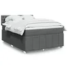 Image de vidaXL Sommier Ã  lattes de lit avec matelas Gris foncÃ© 140x190cm Tissu