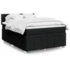 Image de vidaXL Sommier à lattes de lit avec matelas Noir 140x200 cm Tissu