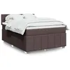 Image de vidaXL Sommier Ã  lattes de lit avec matelas Marron foncÃ© 140x200 cm