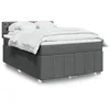 Image de vidaXL Sommier à lattes de lit avec matelas Gris foncé 140x200cm Tissu