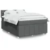 Image de vidaXL Sommier Ã  lattes de lit avec matelas Gris foncÃ© 140x200cm Tissu
