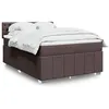 Image de vidaXL Sommier à lattes de lit avec matelas Marron foncé 140x200 cm