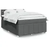 Image de vidaXL Sommier à lattes de lit avec matelas Gris foncé 140x200cm Tissu